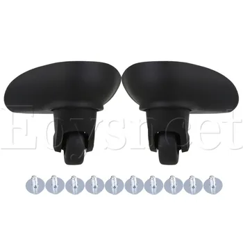 

2x9.2x10x4.1cm Black Luggage Wheels DIY Replacement w/10 Screws