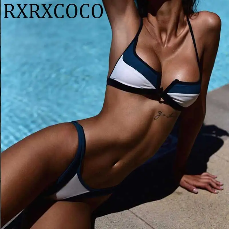 2018 sexy straps swimsuit women push up bikini high cut bikini set halter swimwear female summer bandage bathing suit swim wear
