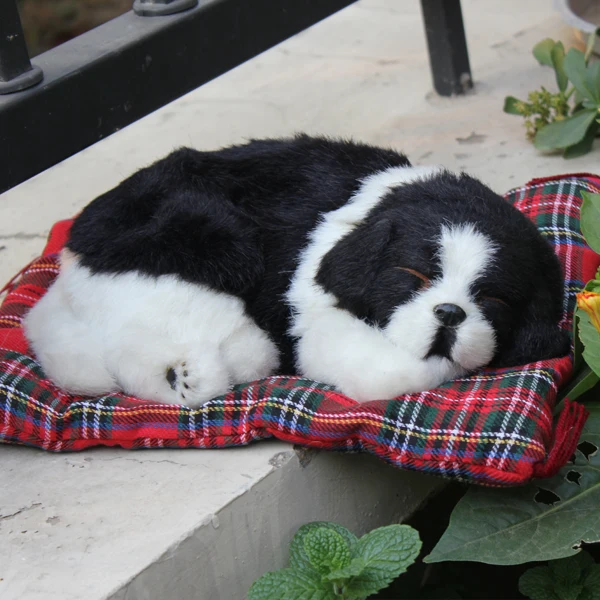 China factory fake fur toy sleeping dog that looks realin Stuffed
