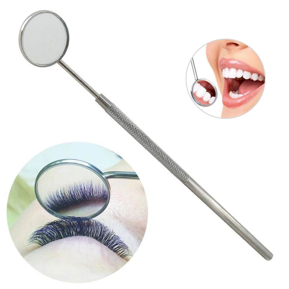 

Portable Stainless Steel Mirror Checking Eyelash Extension Dental Instruments Mouth Applying Eyelash & Teeth Tooth Clean Oral
