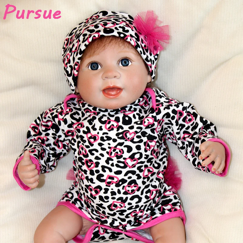 

Pursue 55cm New Lifelike Baby Dolls 22 Inch 55cm Smile Realistic Soft Vinyl Reborn Dolls Kid's Birthday Christmas Gift Brinquedo