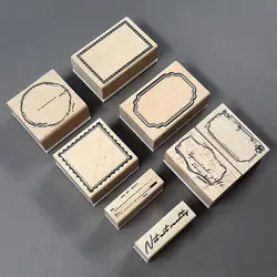 Винтажная рамка этикетка серия штамп DIY бирка деревянные резиновые штампы для stationery Канцелярские Декоративные DIY Стандартный штамп