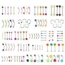 110 шт/партия Модный пирсинг набор бровей для носа и губ пирсинг Ушные Шпильки из нержавеющей стали, несколько ювелирных изделий для тела