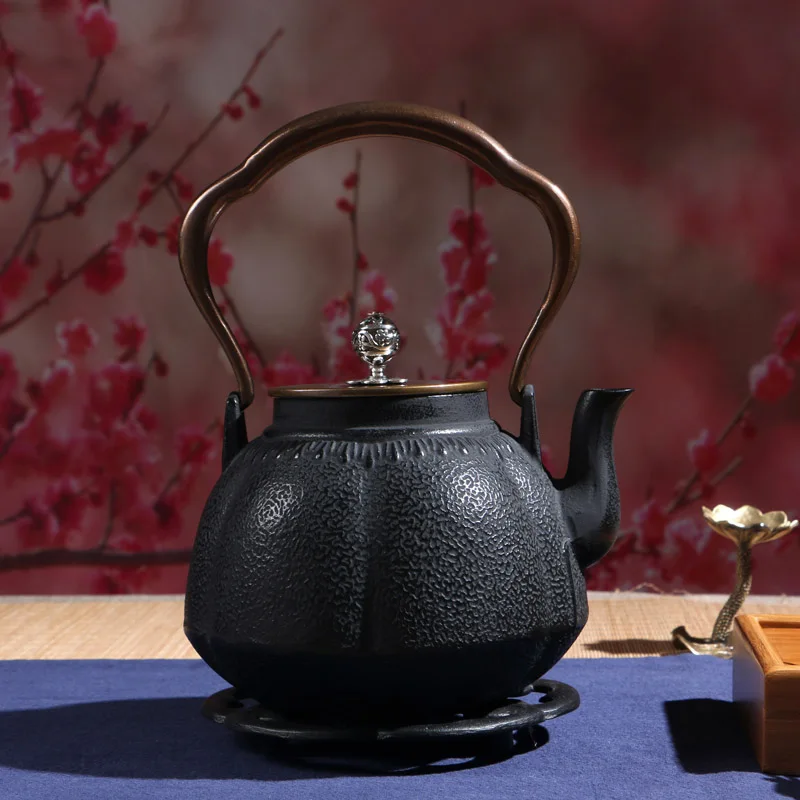 1000ml Japanese Black Cast Iron Teapot Drinkware Tea Set Kung Fu Tea