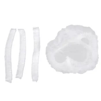 

LUOEM 200pcs Disposable One-off Clear Shower Hair Caps Elastic Bathing Caps for Spa Salon (White)