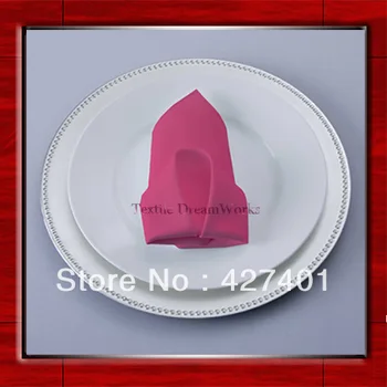 

High Quality 50x50cm Fuchsia Polyester Plain Napkin / Table Napkin / Hotel Napkin / Dinner Napkin (Factory Direct Sale)