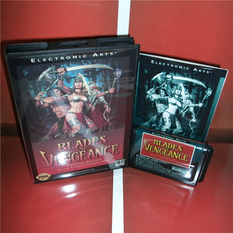 

Blades of Vengeance US Cover with Box and Manual For Sega Megadrive Genesis Video Game Console 16 bit MD card