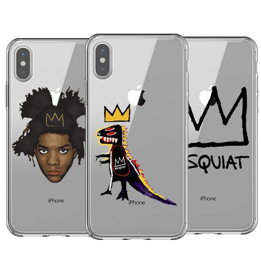 Minason Jean Michel Basquiat художественный чехол с граффити для iPhone X 5 S 5S XR XS Max 6 6S 7 8 Plus Мягкий