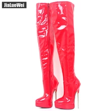 Г. Женские весенние ботфорты 18 см, тонкий высокий каблук, пикантная женская обувь на молнии, модные ботфорты, ночной клуб Танцы у шеста, сапоги