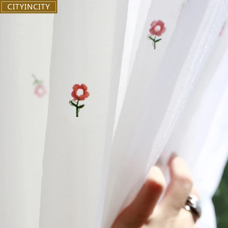 Белая занавеска cityity для гостиной вышитая мягкая фатиновая вуаль прозрачная