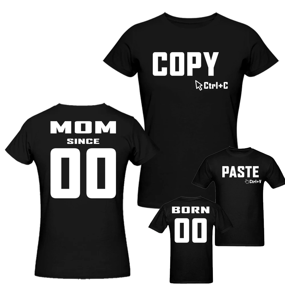 

Mom and Son / Daughter Couple Matching Family T Shirts Funny Custom Copy + Paste Humor Mothers Day Tees Wife Girlfriend Gift tee