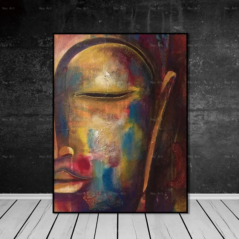 Frameless Printing Abstract art Posters and Prints Buddha Picture Canvas Painting Wall Pictures for Living Room