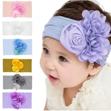 Детская головная повязка для новорожденных; Детские аксессуары для волос; тюрбан с цветами для девочек; головные уборы; милый эластичный головной убор с цветами