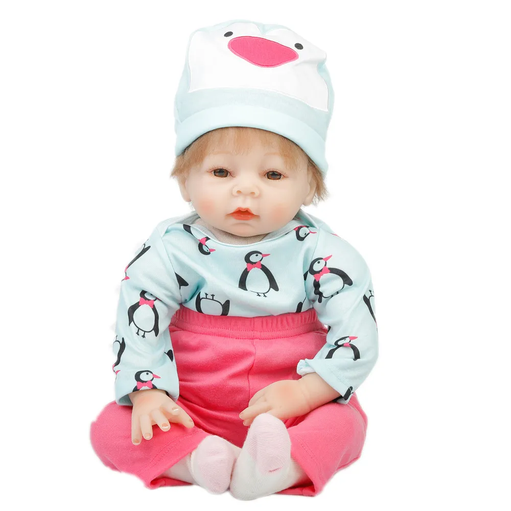 

SanyDoll 22 inch 55 cm Silicone baby reborn dolls, lifelike Cute suit doll holiday gift birthday gift