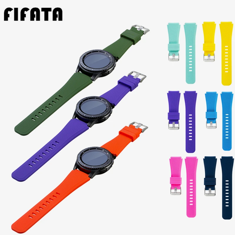 

FIFATA 22MM Colorful Sport Silicone Watch Band For Samsung Gear S3 Galaxy Watch 46MM Replacement Watch Strap For Amazfit Pace