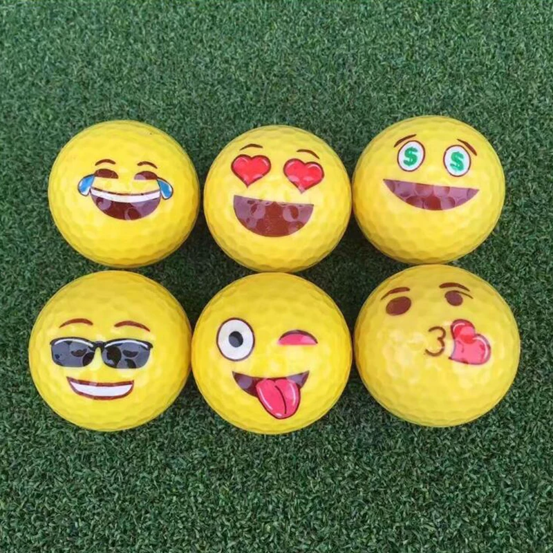 

CRESTGOLF 6pcs/12pcs per pack Emoji Golf Balls Model Funny Golf Practice Balls Yellow Ball Golf Game Training Gift Accessories