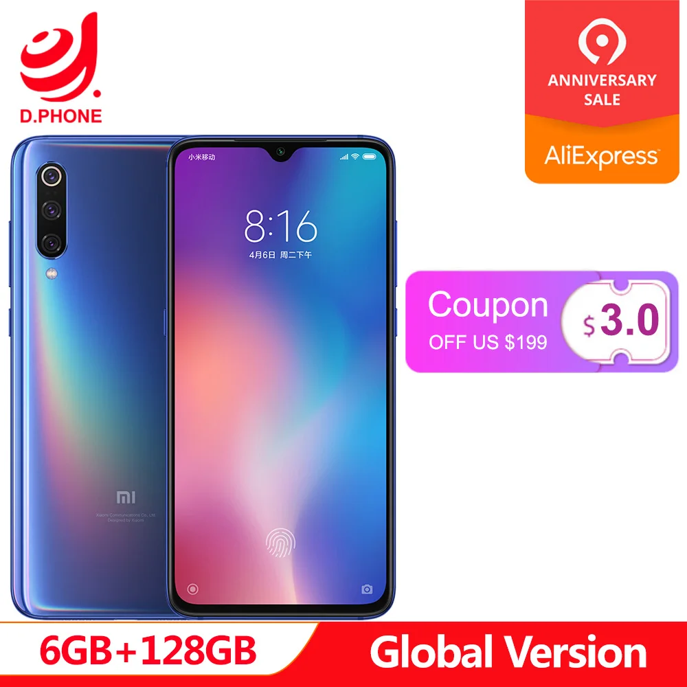 Global Version Xiaomi Mi 9 Mi9 6GB 128GB Snapdragon 855