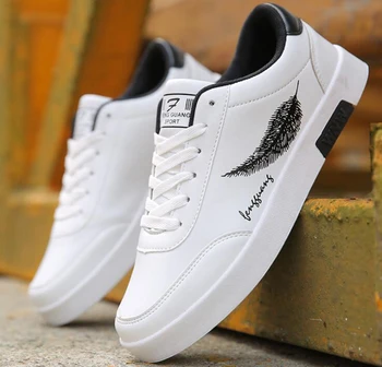 

Summer white shoes Korean feather shoes casual tie men's single shoes fashion black and white