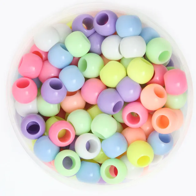 Colorful Plastic Beads Large Hole Mix Pig DIY Making 15mm 100 pc Girl Kid Child