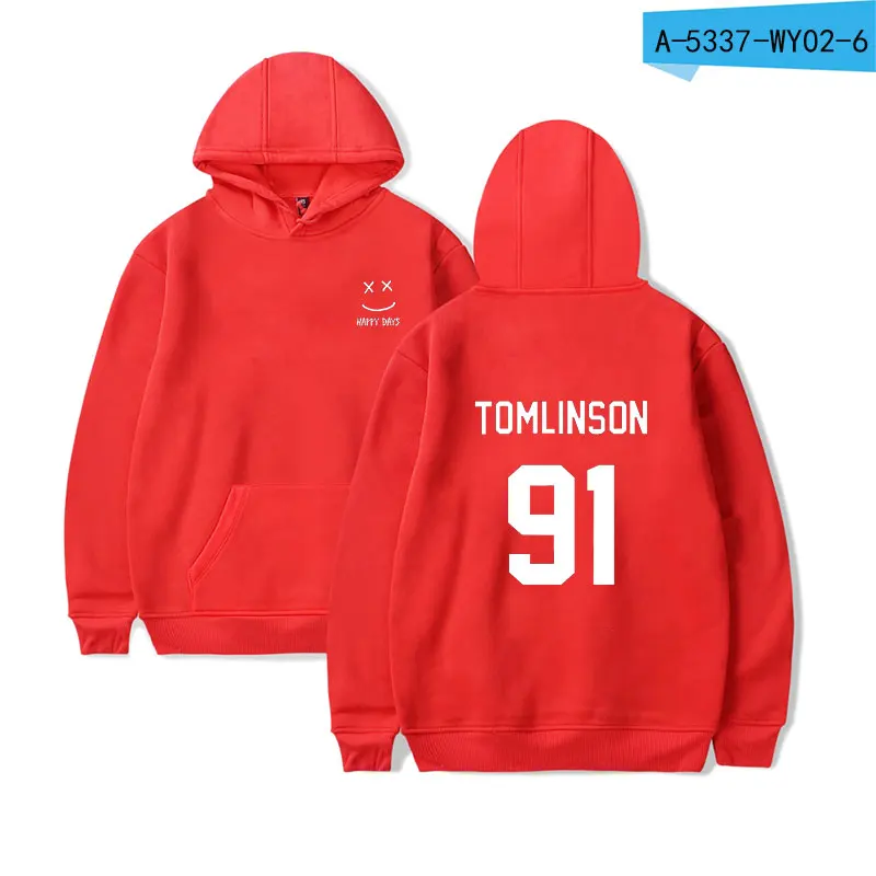 Red Луи Томлинсон One Direction толстовки мужские/женские толстовки Толстовка Зимняя Толстовка женские толстовки Повседневная одежда Размер 4XL - Цвет: Red