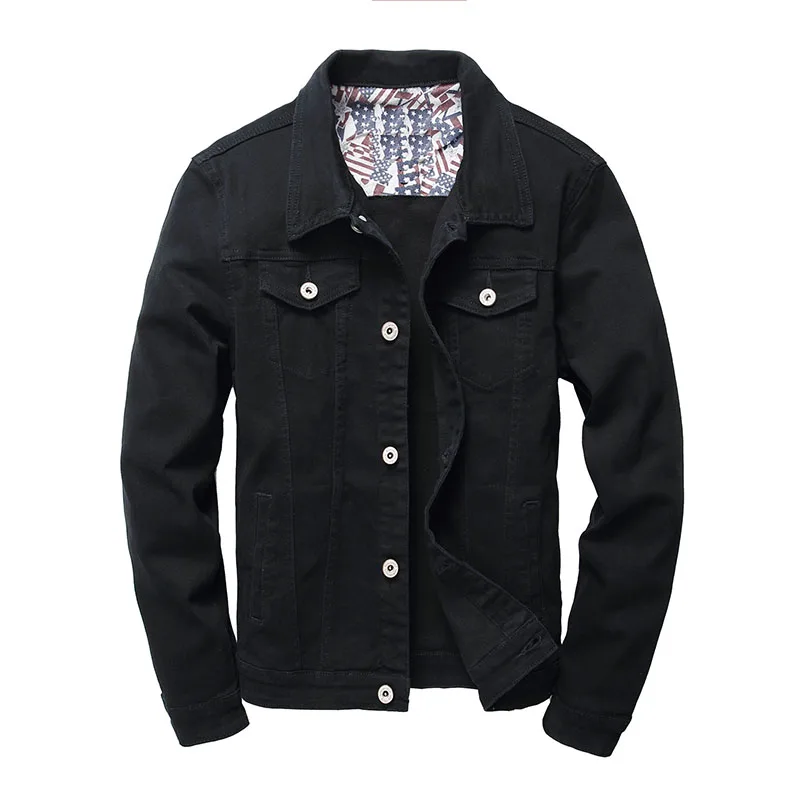 Fashion Streetwear Denim Jacket Men's Slim Fit Casual Jeans Jacket And Coats Plus Size S-3XL Solid Color Men's Outwear Coats (11)