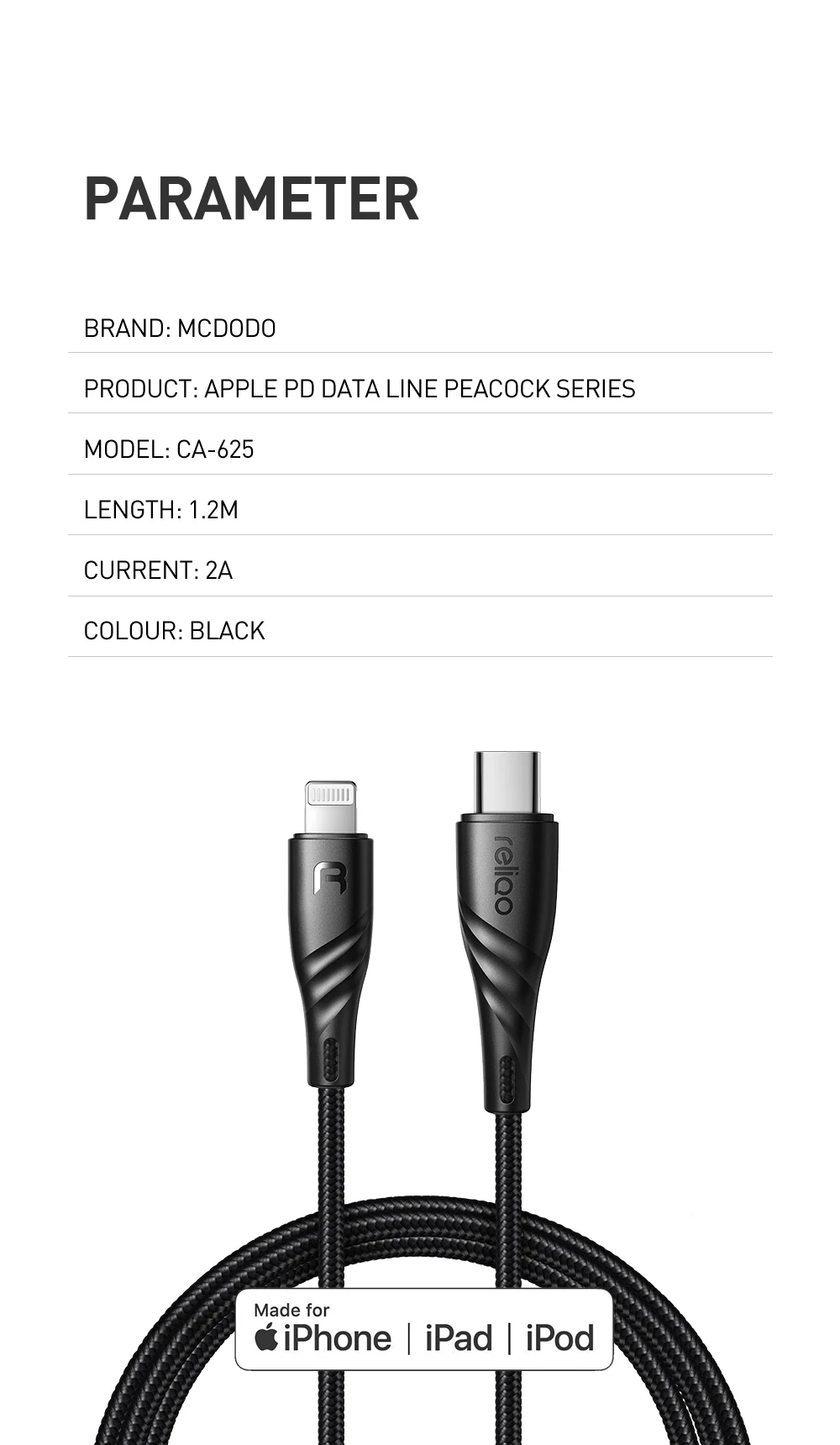 Mcdodo USB-C PD Быстрая зарядка MFI кабель type C для Lightning Зарядное устройство USB C для iPhone XR XS Max 8 iPad iPod ISO кабель