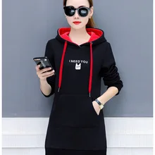 Зимние женские длинные толстые толстовки милые вязаные Большие размеры XXXL повседневные толстовки студенты Харадзюку пуловер осенний Moletom