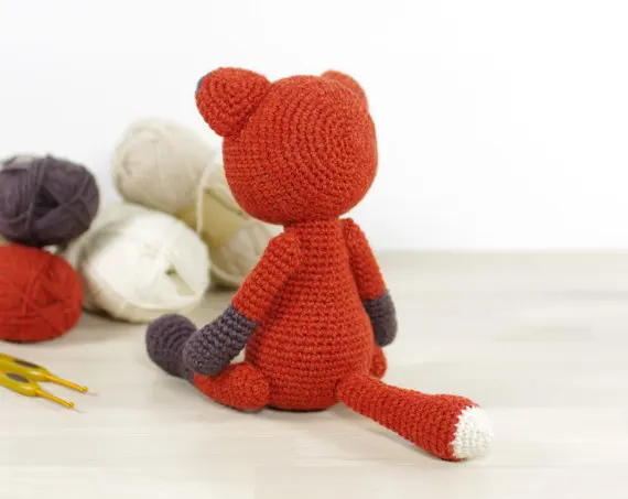 Крючком Red Fox-амигуруми лиса игрушка кукла погремушка