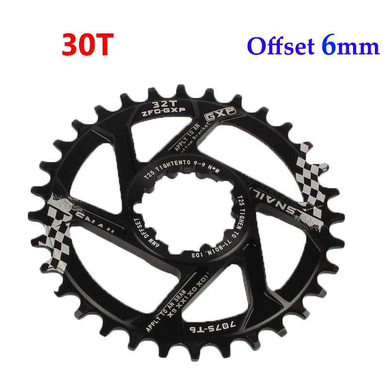 black-30T-6mm Улитка GXP велосипедный брелок для ключей MTB узкая широкая цепь из колец цепь велосипедная Звездочка Алюминий один Запчасти для шоссейного велосипеда цепное колесо для детей в возрасте от 9/10/11/12 Скорость - Цвет: black-30T-6mm