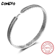 Акция горячая Распродажа вечерние ювелирные изделия Concho 925 браслет с перьями для женщин Специальное предложение