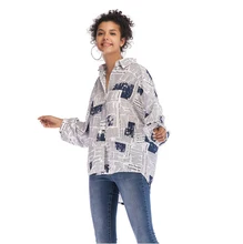 Women Clothes New Fashion Newspaper Print Blouses Letters Pattern Long Sleeve Shirt Lady Tops Casual Loose Shirt Red/Black/Blue Women Clothes New Fashion Newspaper Print Blouses Letters Pattern Long Sleeve Shirt Lady Tops Casual Loose Shirt Red/Black/Blue