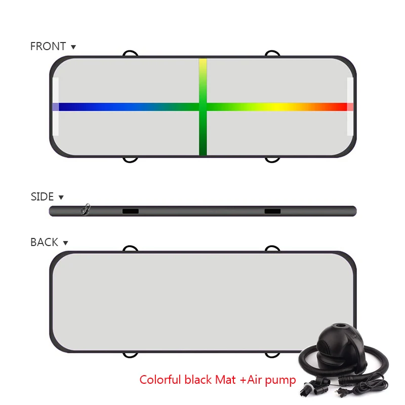 JIANIF 4/5/6m воздушная дорожка гимнастики надувной батут пол-батут для дома Коврик для йоги Олимпийских игр обучение дропшиппинг - Цвет: color black-pump