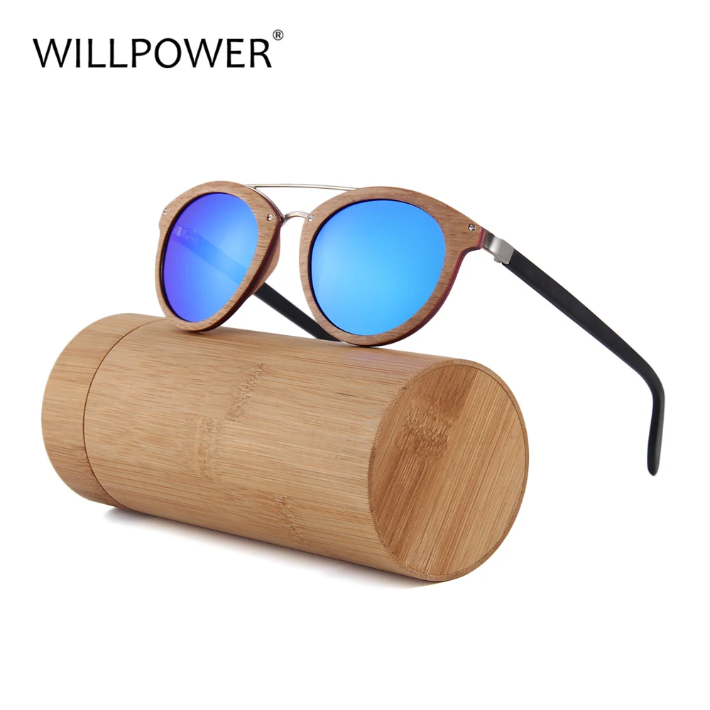 WILLPOWER New Luxury Sunglasses Wood Frame Acetate Temple Men Sun Glasses Women 2018