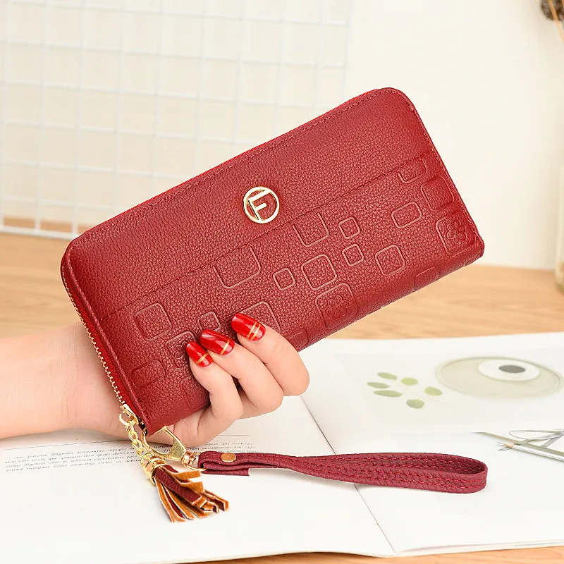 

Brand Leather Women Wallets High Quality Designer Zipper Long Wallet Women Card Holder Ladies Purse Money Bag Carteira Feminina
