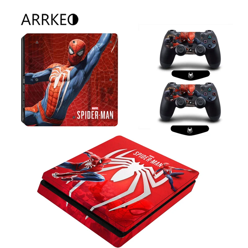 ARRKEO Человек паук Виниловая Наклейка Обложка PS4 тонкая кожа для sony playstation 4 Slim
