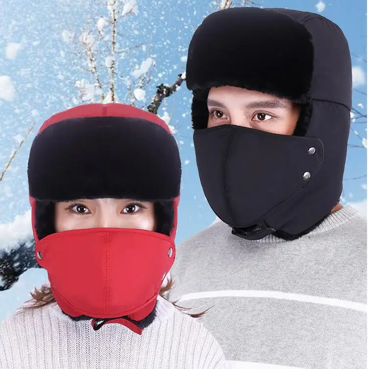 

Thermal Fleece Balaclava hunt Hat Hooded Neck Warmer Winter Sports Face Mask for Men Bike Helmet Beanies Masked Outdoor caps