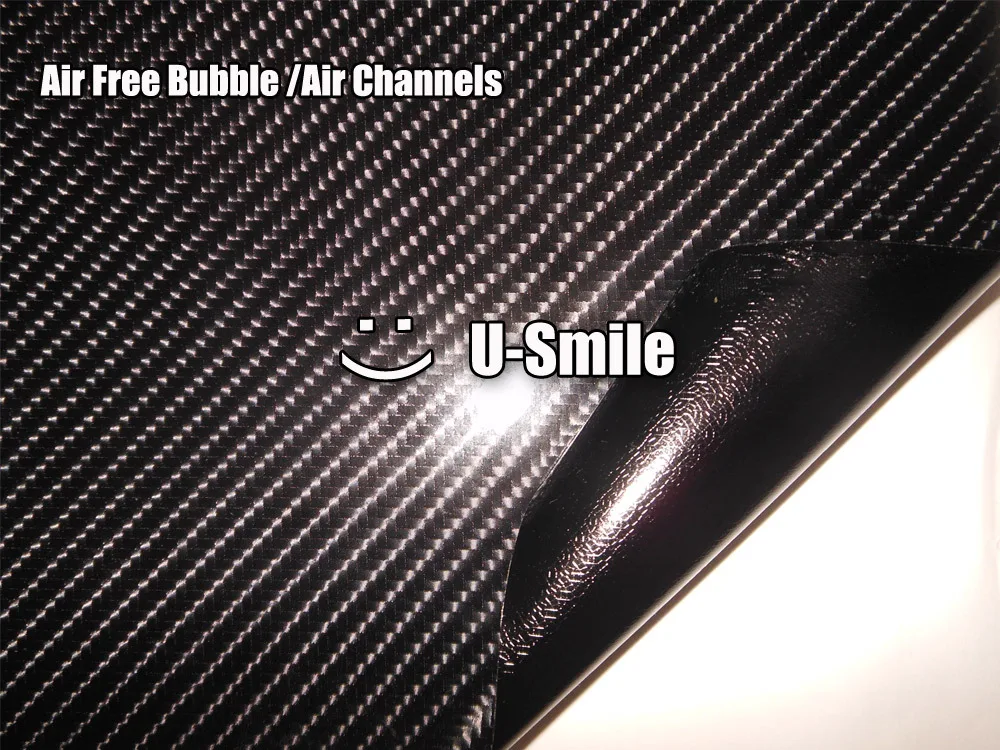 - PRO Grade Black Gloss 4D Carbon Fiber Vinyl Film Air Free Bubble For Car Motorcycle Jetski Boat Size152M x 30M