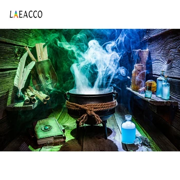 

Laeacco Magic House Book Tripod Bottles Photography Backdrops Fairy Tale Photo Backgrounds Baby Portrait Photophone Photocall