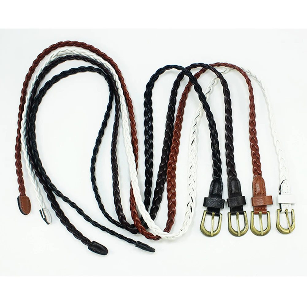 

Thin Knit Canvas Plain Webbing Metal Buckle Woven Stretch Waist Belt For Women Dress Adornment Wide Stretch Buckle