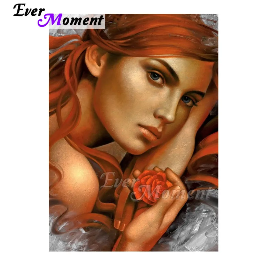 Ever Moment Diamond Painting Woman Girl Mosaic Decoration For Home Full Square Drill Embroidery Cross Stitch 3F1692 | Дом и сад