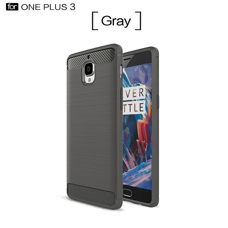 

1Pcs Luxury Mobile Phone Cases for Oneplus3 Silicone Drop Protection Gel carbon fiber Soft Shell