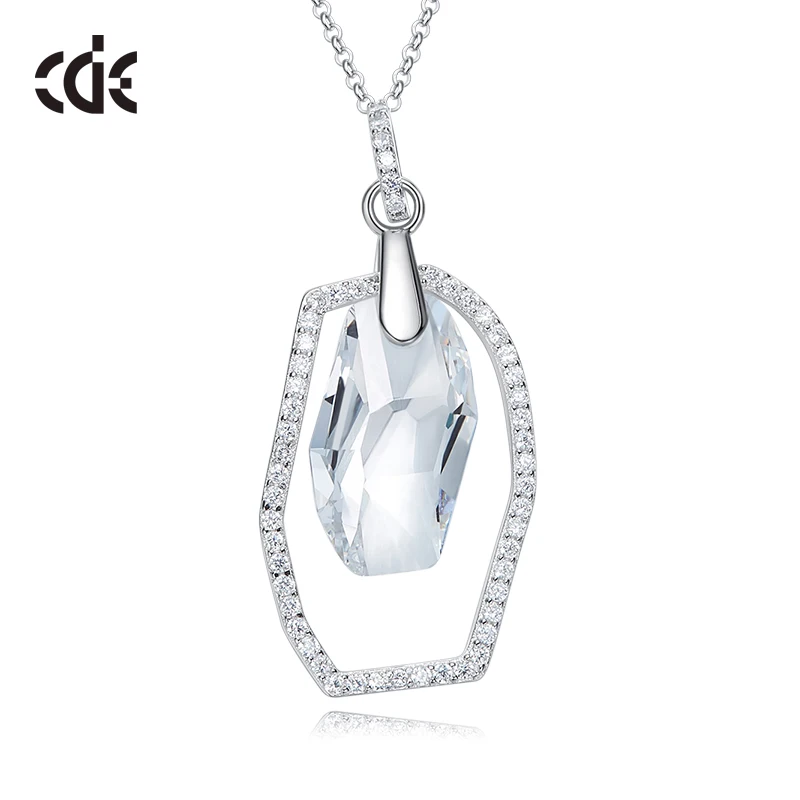 CDE украшен кристаллами из ожерелье Сваровски ювелирные изделия женщин кулон стерлингового серебра 925 элегантные ювелирные изделия подарок