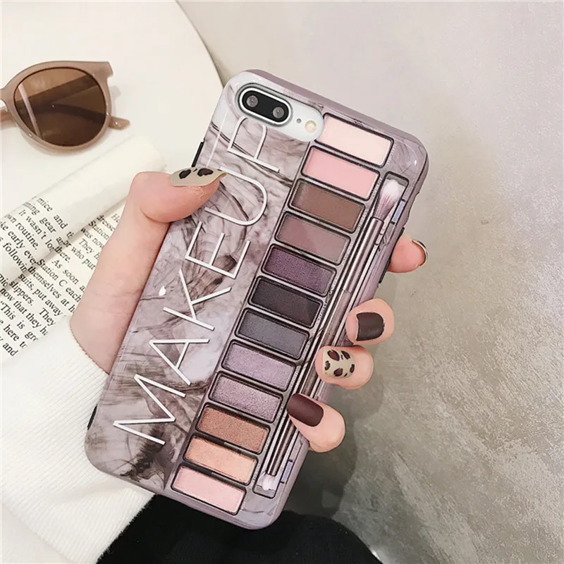 

NJIEER Makeup Box Case For iPhone 7 8 6 S 6S Plus Soft TPU Cover silicon Phone Cases For iPhone X XR XS Max Girl Case Coque Capa