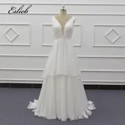 Sunny 2019 сексуальное Белое Атласное простое свадебное платье с глубоким v-образным вырезом и открытой спиной пляжное свадебное платье Vestido De