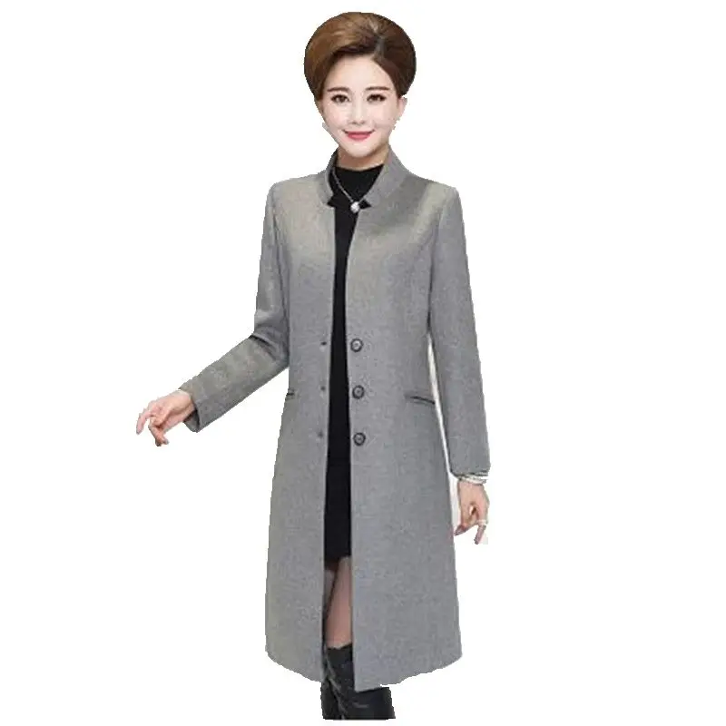 

Women large size clothes Qiu dong is tasted newly fashionable cashmere coat long-sleeved dress high-grade wool coat coat OK95