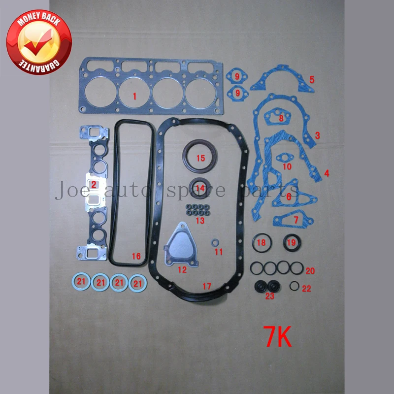 Полный комплект прокладок для двигателя Toyota 7K ace /LITACE 1781cc 1.8L 1998 04111 06012 0411106012