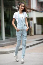2016 Fashion Fake Zippers High quality Softener Promotion Woman Jeans korean Type elastic fabric cowboy women Denim Overalls D6
