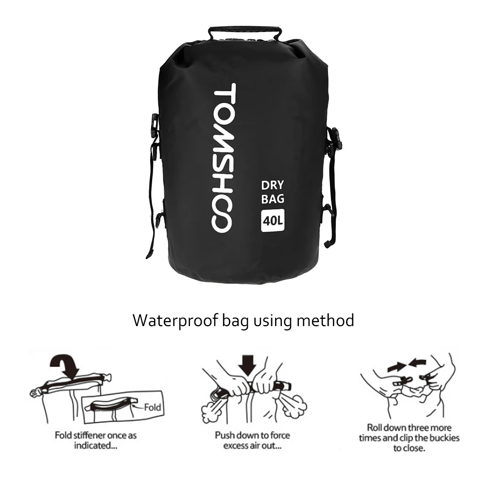 TOMSHOO 40L Открытый Водонепроницаемый сухой мешок сумка для хранения Велоспорт рюкзак плавание сумка для трав рафтинг катание на лодках Каякинг Кемпинг