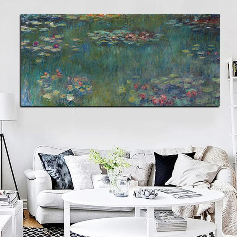 

Sale Monet Oil Painting Lotus Canvas Printing Unframed Impressionist Wall Art Print on Canvas Picture Poster Sofa Cuadros Decor