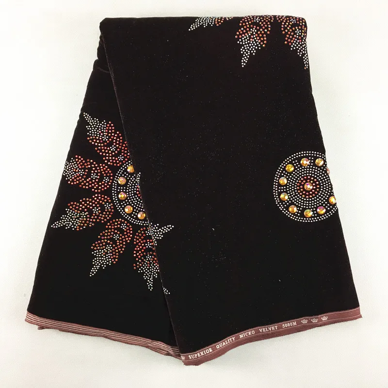 Высоко качественная французская кружевная ткань с вышивкой нигерийские вечерние платье 003 Африканский 5 ярдов бархатная кружевная ткань с бусины камни
